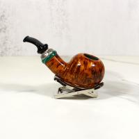 P Jeppesen Boutique gr 4 Smooth Bent Malachite Fishtail Pipe (NEER118)