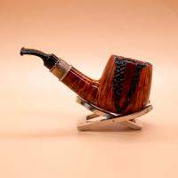 P Jeppesen Boutique gr 3 Smooth 9mm Bent Malachite Fishtail Pipe (NEER230)