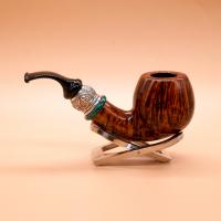 P Jeppesen Boutique gr 6 Smooth Bent Silver Fishtail Pipe (NEER290)