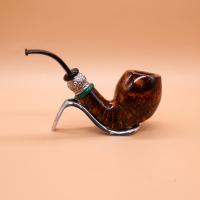 P Jeppesen IDA Handmade gr 4 Smooth Bent 9mm Filter Fishtail Pipe (NEER354)