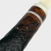 P Jeppesen IDA Handmade gr 3 Rusticated Bent 9mm Filter Fishtail Pipe (NEER423)