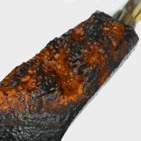 P Jeppesen IDA Handmade gr 3 Rusticated Bent 9mm Filter Fishtail Pipe (NEER429)