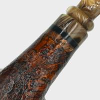 P Jeppesen IDA Handmade gr 3 Rusticated Bent 9mm Filter Fishtail Pipe (NEER431)