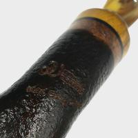 P Jeppesen IDA Handmade gr 3 Rusticated Bent 9mm Filter Fishtail Pipe (NEER435)