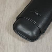 Zino R-2 Leather Case - Fits 2 Cigars - Black