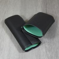 Zino Robusto Size Leather Case - Fits 2 Cigars - Black