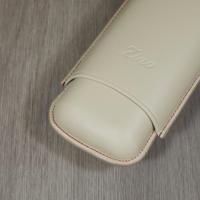 Zino XL-2 Leather Case - Fits 2 Cigars - Beige