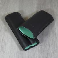 Zino XL-2 Leather Case - Fits 2 Cigars - Black Mint (End of Line)