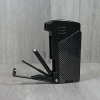 Myon Soft Flame Pipe Lighter With Tools - Carbon Fibre Effect