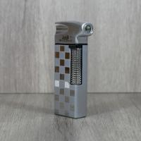 Winjet Soft Flame Flint Pipe Lighter - Silver Check Pattern