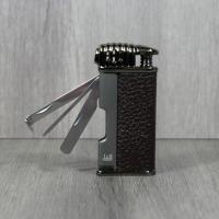 Winjet Soft Flame Leather Pipe Lighter with Pipe Tools - Brown and Gunmetal