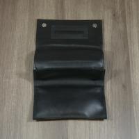 Artamis Black Leather Roll Up Pouch with Buttons