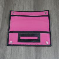Black & Pink Leather Wallet Style Tobacco Pouch with Cigarette Paper Holder