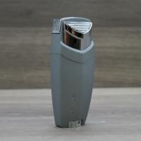 Lotus 2720 Double Jet Cigar Lighter - Light Grey & Chrome