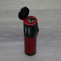 Volcan-Fire Trifecta Triple Jet Flame Cigar Lighter - Red