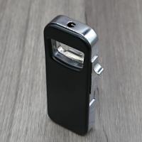 Atomic Soft Flame Lighter & Bottle Opener - Black & Chrome