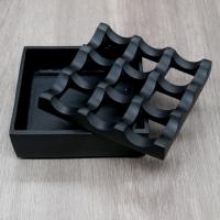 Cast Aluminium 9 Hole Grid Square Cigar Ash Tray - Black