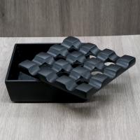 Cast Aluminium 9 Hole Square Grid Cigar Ash Tray - Black