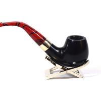 Peterson Dracula 68 Smooth Ebony Nickel Mounted Bent Fishtail Pipe (PE1096)