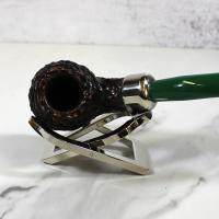 Peterson 2022 St. Patricks Day 999 Sandblast Nickel Mounted Fishtail Pipe (PE1759)