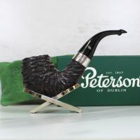 Peterson Sherlock Holmes Professor Rustic Silver Mounted P Lip Pipe (PE1915)