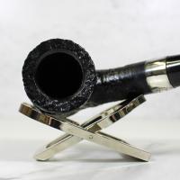 Peterson Sherlock Holmes Rathbone Black Sandblasted Silver Mounted P Lip Pipe (PE1917)