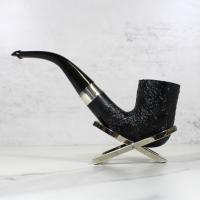 Peterson Sherlock Holmes Rathbone Black Sandblasted Silver Mounted P Lip Pipe (PE1917)