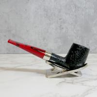 Peterson Dracula X105 Sandblasted Ebony Nickel Mounted Fishtail Pipe (PE2168)