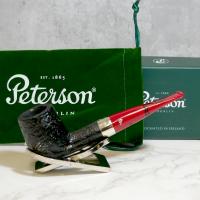 Peterson Dracula X105 Sandblasted Ebony Nickel Mounted Fishtail Pipe (PE2168)