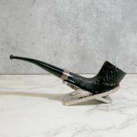 Peterson Cara Ebony 268 Sandblasted Silver Mounted Fishtail Pipe (PE2186) - End of Line