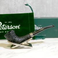 Peterson Cara Ebony 268 Sandblasted Silver Mounted Fishtail Pipe (PE2186) - End of Line