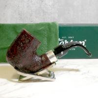 Peterson Pub Sandblasted Silver Mounted Bent P Lip Pipe (PE2196)