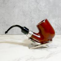 Peterson Pub Terracotta Silver Mounted Bent P Lip Pipe (PE2197)