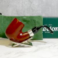 Peterson Pub Terracotta Silver Mounted Bent P Lip Pipe (PE2197)