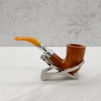 Peterson Amber Spigot Natural D16 Silver Mounted P Lip Pipe (PE2361)