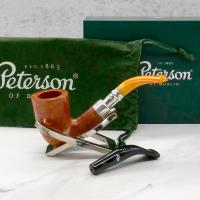 Peterson Amber Spigot Natural D16 Silver Mounted P Lip Pipe (PE2361)