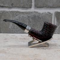 Peterson Sherlock Holmes Mycroft Rustic Silver Mounted P Lip Pipe (PE2389)