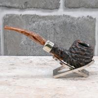 Peterson Derry Rustic 408 Nickel Mounted 9mm Fishtail Pipe (PE2429)