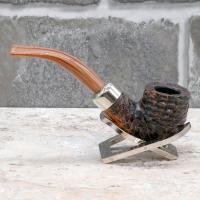 Peterson Derry Rustic 01 Nickel Mounted 9mm Filter Fishtail Pipe (PE2436)