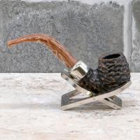 Peterson Derry Rustic 230 Nickel Mounted 9mm Filter Fishtail Pipe (PE2438)