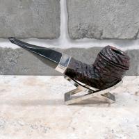 Peterson Sherlock Holmes Baker Street Rustic Silver Mounted P Lip Pipe (PE2492)