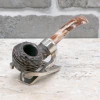 Peterson Derry Rustic 999 Nickle Mounted 9mm Filter Fishtail Pipe (PE2508)