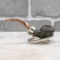 Peterson Derry Rustic 999 Nickle Mounted 9mm Filter Fishtail Pipe (PE2508)