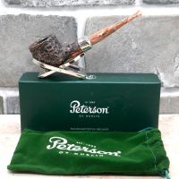 Peterson Derry Rustic 606 Nickel Mounted 9mm Filter Fishtail Pipe (PE2582)