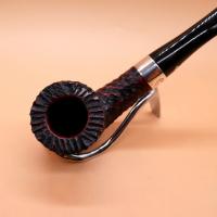 Peterson Sherlock Holmes Mycroft Rustic Silver Mounted P Lip Pipe (PE2610)