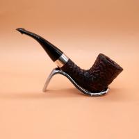 Peterson Sherlock Holmes Mycroft Rustic Silver Mounted P Lip Pipe (PE2610)
