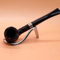 Peterson Junior Pear Rusticated Nickel Mounted Fishtail Pipe (PE2612)