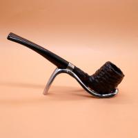 Peterson Junior Pear Rusticated Nickel Mounted Fishtail Pipe (PE2612)