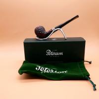 Peterson Junior Pear Rusticated Nickel Mounted Fishtail Pipe (PE2612)