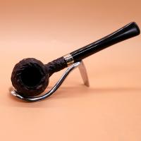 Peterson Junior Rusticated Squat Rhodesian Nickel Mounted Fishtail Pipe (PE2619)